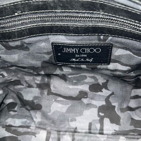 Jimmy Choo Laptop Holder/Clutch/Wristlet Black and Red Leather With Studs - Picture 10 of 16